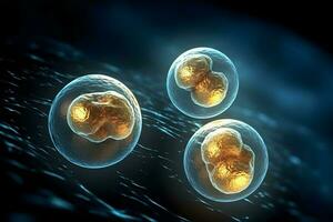 cellen met kern . transparantie cel membraan . gemaakt door generatief ai . foto