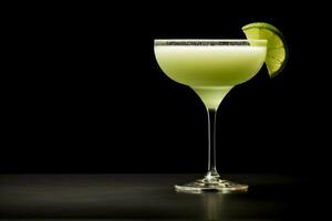 ideaal margarita cocktail donker achtergrond met leeg ruimte voor tekst foto