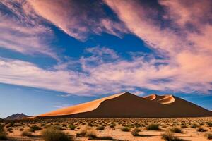 mooi landschap van woestijn duinen bergen foto