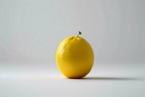geel rijp citroen geïsoleerd Aan een wit achtergrond. foto