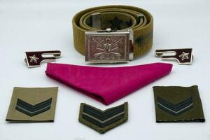 origineel accessoires geleverde naar de uniform van Italiaans leger corps bersaglieri, beroemd voor hun breed veer hoeden en snel het marcheren snelheid. foto