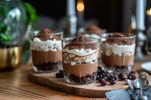 mousse in de keuken tafel voedsel fotografie ai gegenereerd foto