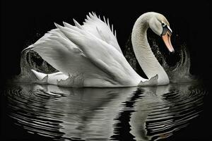 wit mooi zwaan zwemmen in water achtergrond ai gegenereerd beeld foto