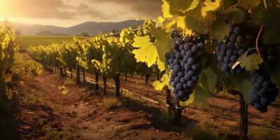 ai gegenereerd. ai generatief. foto illustratie van wijn druif wijngaard wijnmakerij fabriek veld- natuur buitenshuis veld. grafisch kunst