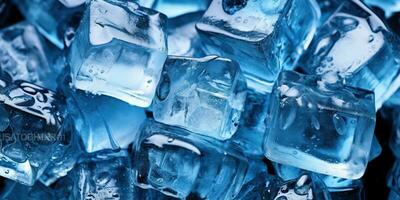 ai gegenereerd. ai generatief. ijs kubus verkoudheid water solide patroon decoratie achtergrond. grafisch kunst foto