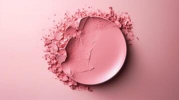 schoonheid roze bedenken poeder Product structuur net zo abstract bedenken kunstmatig achtergrond, verpletterd cosmetica, generatief ai foto