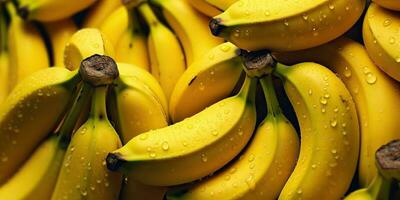 ai gegenereerd. ai generatief. geel vers eco biologisch banaan. vegetarisch markt Promotie decoratie. grafisch kunst foto