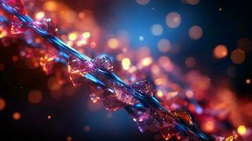 mooi gekleurde helder abstract futuristische wetenschappelijk gloeiend dna helix. ai gegenereerd foto