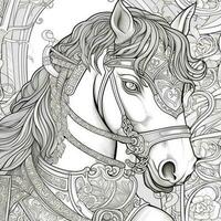 kunst nouveau paard kleur bladzijde foto