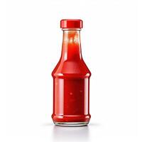 ketchup fles Aan wit achtergrond. generatief ai foto