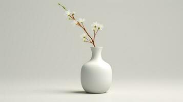 een wit vaas met een single bloem in het ai generatief foto