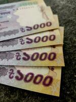 hoog hoek detailopname schot van bangladesh taka bankbiljetten foto