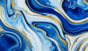 marmeren abstract acryl achtergrond. blauw het marmeren artwork textuur. agaat rimpeling patroon foto