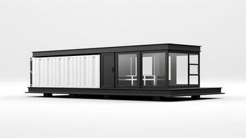 mobiel kantoor gebouwen of houder plaats kantoor voor bouw plaats. Verzending container. portable huis en kantoor hutten, generatief ai illustratie foto