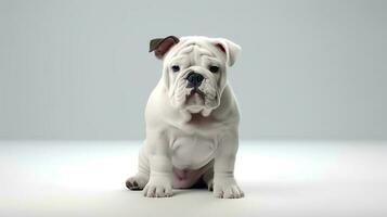 foto van een bulldog Aan wit achtergrond. generatief ai