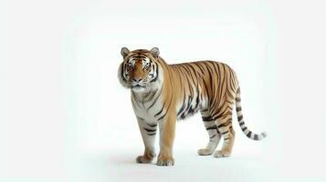 foto van een tijger Aan wit achtergrond. generatief ai