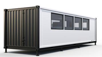 mobiel kantoor gebouwen of houder plaats kantoor voor bouw plaats. Verzending container. portable huis en kantoor hutten, generatief ai illustratie foto