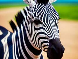 een portret zebra. ai generatief foto