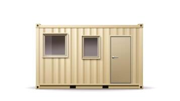 mobiel kantoor gebouwen of houder plaats kantoor voor bouw plaats. Verzending container. portable huis en kantoor hutten, generatief ai illustratie foto