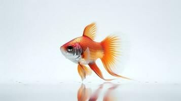 foto van een guppy's vis Aan wit achtergrond. generatief ai