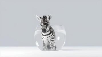 foto van een schattig zebra Aan wit achtergrond. gemaakt door generatief ai