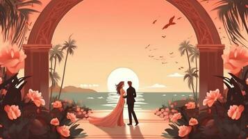 bruiloft uitnodiging ontwerp sjabloon achtergrond foto