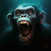 chimpansee boos illustratie ontwerp foto