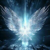 Vleugels engel in heelal ruimte illustratie foto