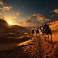 kameel wandelen in woestijn illustratie foto