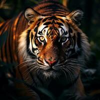 tijger staand naar aanval illustratie foto