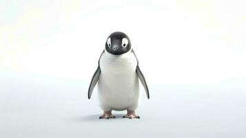 foto van een pinguïn Aan wit achtergrond. generatief ai