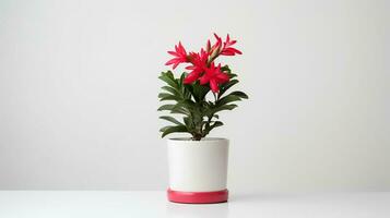 foto van sier- planten in minimalistische pot net zo kamerplant voor huis decoratie geïsoleerd Aan wit achtergrond. generatief ai