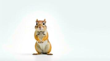 foto van een chipmunk Aan wit achtergrond. generatief ai