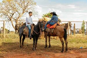 aporie, goias, Brazilië - 05 07 2023 te paard rijden evenement Open naar de openbaar foto