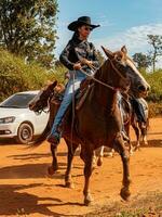 aporie, goias, Brazilië - 05 07 2023 te paard rijden evenement Open naar de openbaar foto