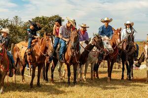 aporie, goias, Brazilië - 05 07 2023 te paard rijden evenement Open naar de openbaar foto