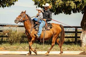 aporie, goias, Brazilië - 05 07 2023 te paard rijden evenement Open naar de openbaar foto