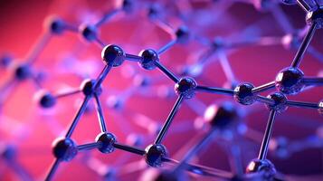 medisch studies van moleculair structuren. wetenschap in de onderhoud van menselijk. technologieën van de toekomst in onze leven. molecuul van geneeskunde model, generatief ai illustratie foto