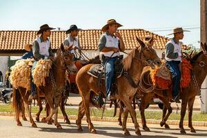 aporie, goias, Brazilië - 05 07 2023 te paard rijden evenement Open naar de openbaar foto