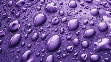 generatief ai, lavendel kleur. structuur van licht paars Purper gel met druppels en golven Aan zacht achtergrond. vloeistof schoonheid Product detailopname foto