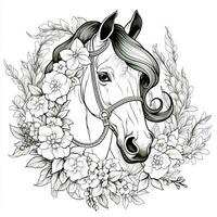 bloemen paard kleur Pagina's foto