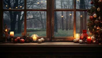 Kerstmis avondeten tafel achtergrond foto