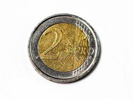 foto van een munt van twee euro