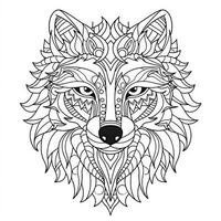 mandala wolf kleur Pagina's foto