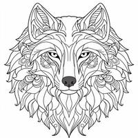 mandala wolf kleur Pagina's foto