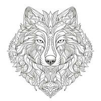 mandala wolf kleur Pagina's foto