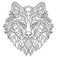 mandala wolf kleur Pagina's foto