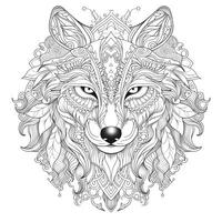 mandala wolf kleur Pagina's foto