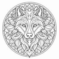 mandala wolf kleur Pagina's foto