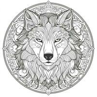 mandala wolf kleur Pagina's foto